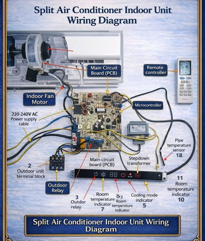 Panduan Lengkap Jalur Kelistrikan Unit Indoor AC Split.